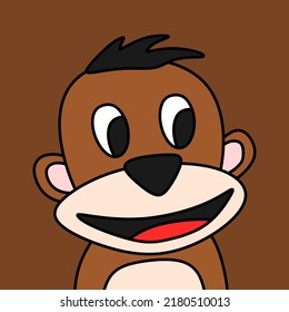 An illustration of a cute monkey character. Cute monkey mascot