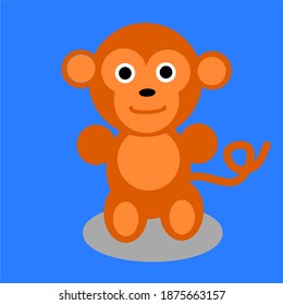 illustration of cute monkey vector design