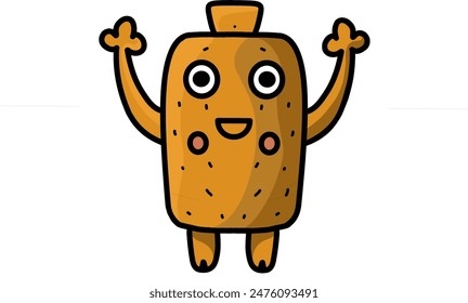 an illustration of a cute monster, which can be used as a doodle, children's magazine or unique icon.