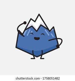 An Illustration of Cute Mountain Icon Mascot Vector Character in Flat Design Style