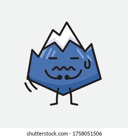 An Illustration of Cute Mountain Icon Mascot Vector Character in Flat Design Style