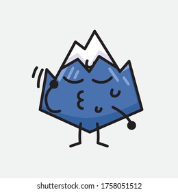 An Illustration of Cute Mountain Icon Mascot Vector Character in Flat Design Style