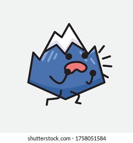 An Illustration of Cute Mountain Icon Mascot Vector Character in Flat Design Style