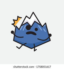 An Illustration of Cute Mountain Icon Mascot Vector Character in Flat Design Style