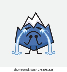 An Illustration of Cute Mountain Icon Mascot Vector Character in Flat Design Style