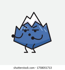 An Illustration of Cute Mountain Icon Mascot Vector Character in Flat Design Style