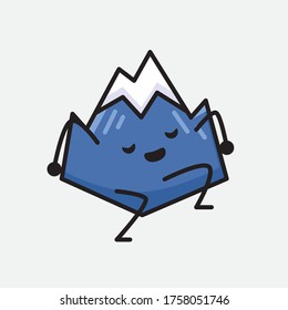 An Illustration of Cute Mountain Icon Mascot Vector Character in Flat Design Style