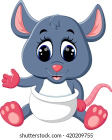 illustration of Cute mouse cartoon