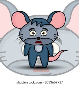 Illustration cute mouse cartoon character . illustration flat style. Suitable for prints design, children book, children t shirt etc. design template vector