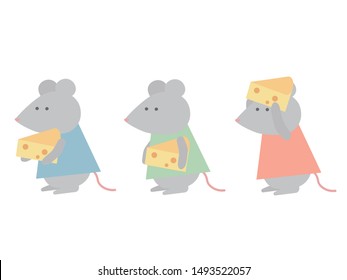 
It is an illustration of a cute mouse in a flat design.