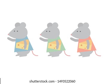 
It is an illustration of a cute mouse in a flat design.