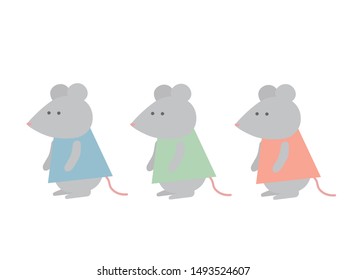 
It is an illustration of a cute mouse in a flat design.
