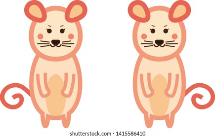 
Illustration of a cute mouse.Illustration of a rat.　