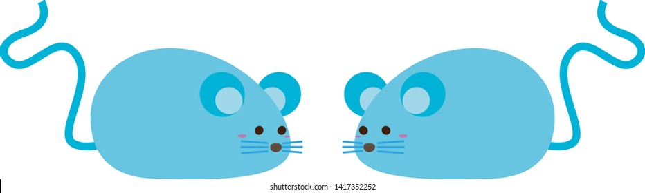 Illustration of a cute mouse.Illustration of a rat.　