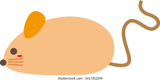Illustration of a cute mouse.Illustration of a rat.　