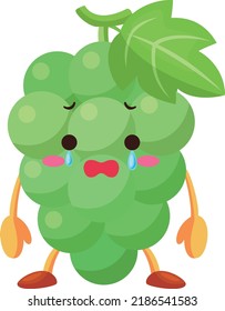 Illustration of a cute muscat character crying