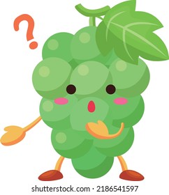 Illustration of a cute Muscat character with a curious face