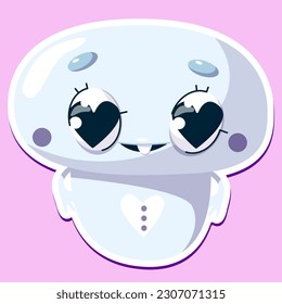 illustration cute mushroom character sticker