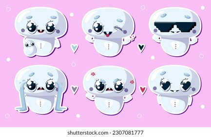 illustration cute mushroom character stickers