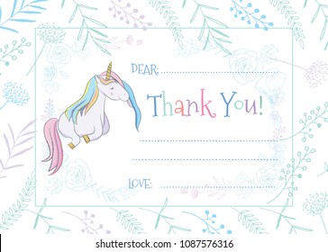 Illustration with a cute mystic unicorn animal. Magic, fantasy, party, children's game, learning the theme design element. Vector illustration