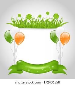 Illustration cute nature background for St. Patrick's Day - vector