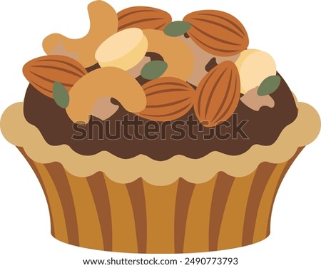 Illustration of a cute nut tart