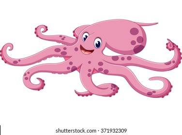 illustration of cute octopus cartoon