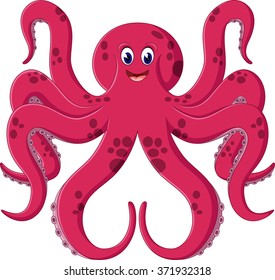 illustration of cute octopus cartoon