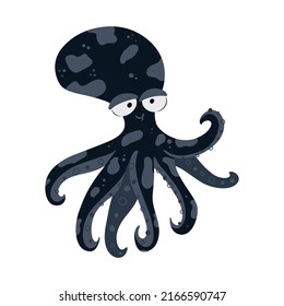 Illustration of cute octopus on white background vector illustration cartoon flat style