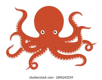 Illustration of a cute octopus. Vector data on a white background.