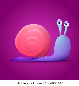 Illustration of cute offended snail