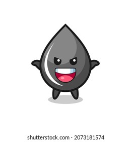 the illustration of cute oil drop doing scare gesture , cute style design for t shirt, sticker, logo element
