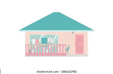 Illustration of a cute one-story house