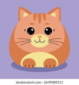 Illustration of a cute orange cat face.