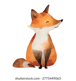 Illustration cute orange fox