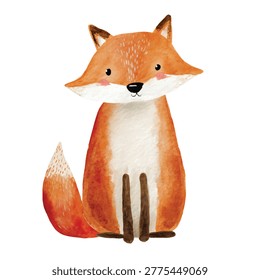 Illustration cute orange fox