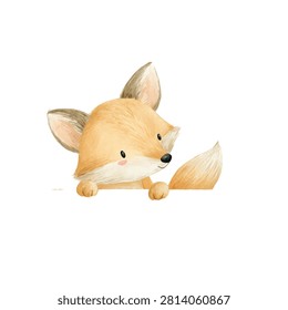 Illustration cute orange fox