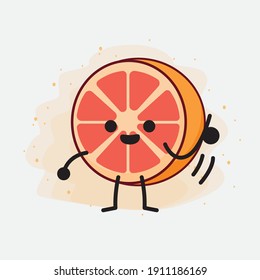 An illustration of Cute Orange Grapefruit Mascot Character