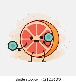 An illustration of Cute Orange Grapefruit Mascot Character