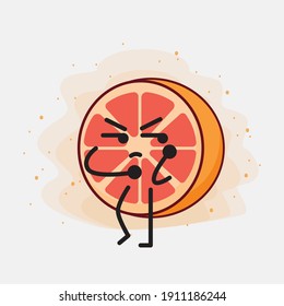 An illustration of Cute Orange Grapefruit Mascot Character