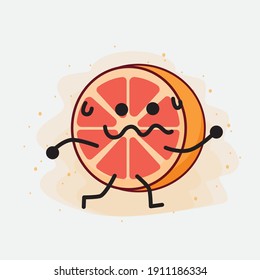 An illustration of Cute Orange Grapefruit Mascot Character
