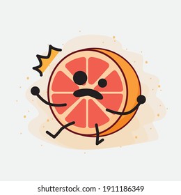 An illustration of Cute Orange Grapefruit Mascot Character