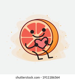 An illustration of Cute Orange Grapefruit Mascot Character