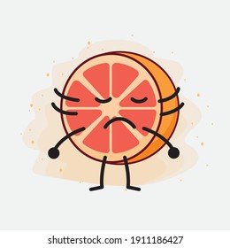 An illustration of Cute Orange Grapefruit Mascot Character