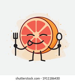 An illustration of Cute Orange Grapefruit Mascot Character
