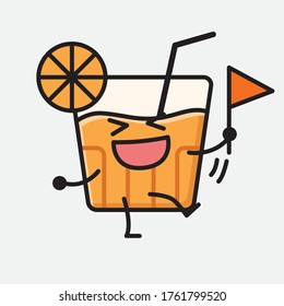 An illustration of Cute Orange Juice Mascot Vector Character in Flat Design Style