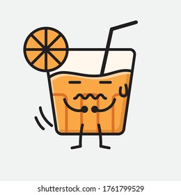 An illustration of Cute Orange Juice Mascot Vector Character in Flat Design Style
