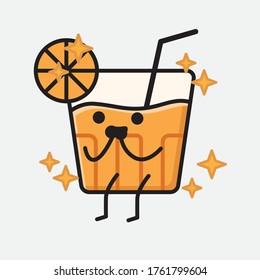 An illustration of Cute Orange Juice Mascot Vector Character in Flat Design Style