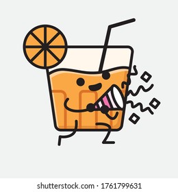 An illustration of Cute Orange Juice Mascot Vector Character in Flat Design Style