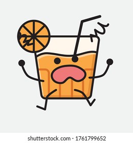 An illustration of Cute Orange Juice Mascot Vector Character in Flat Design Style